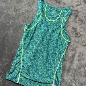 Athleta Tank Top XXS Activewear Blue Green Neon Workout Top‎ Sleeveless